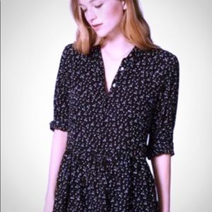 Cherry print sheer blouse